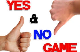 Visual concept for a yes-or-no guessing game used in Clueless team building activity