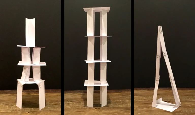 paper tower game, one of indoor teambuilding activities