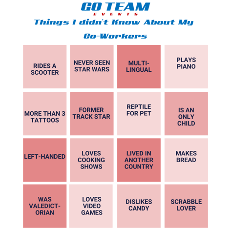 Bingo Team Building Activities