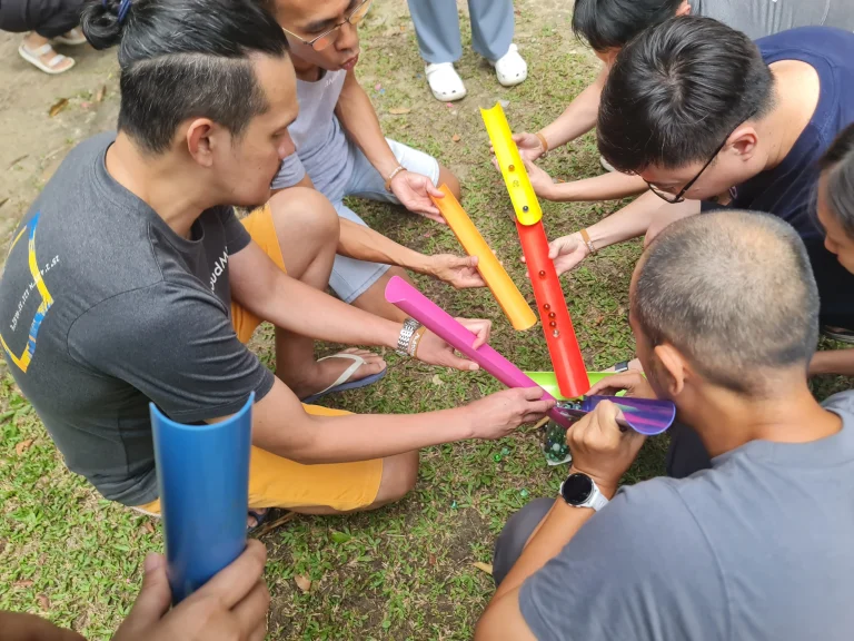 marble transfer- teambuilding activities
